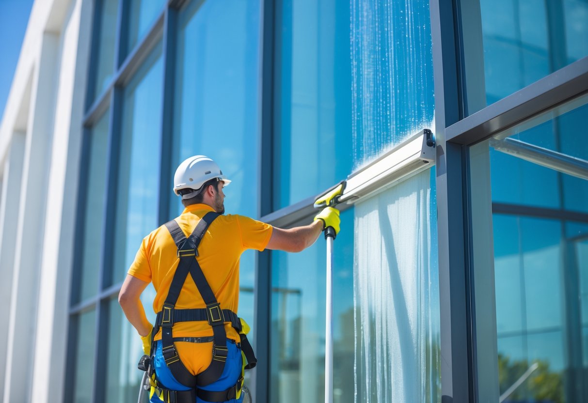 Vinduespudser der arbejder